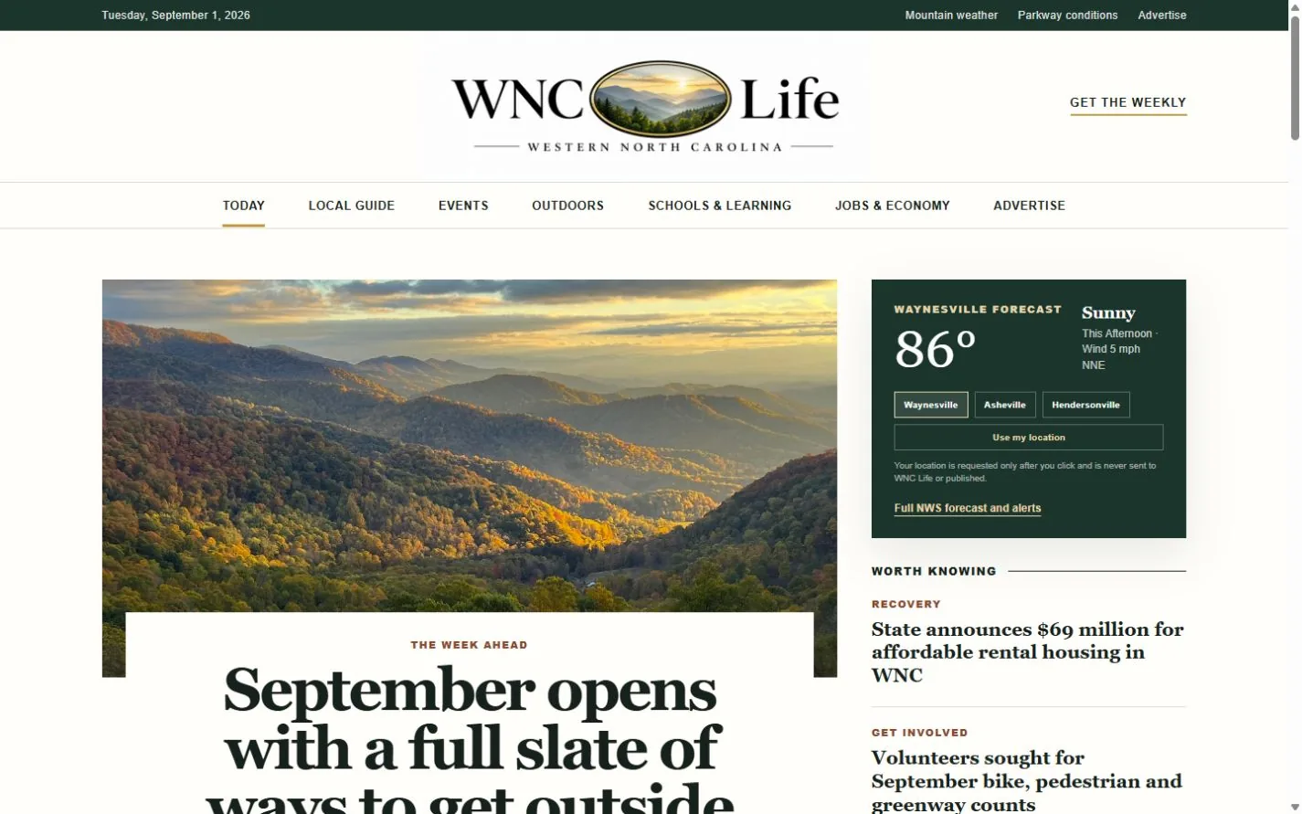 WNC Life regional publication homepage